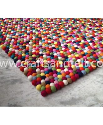 170cm x 140cm Rectangular Felt Ball Rug