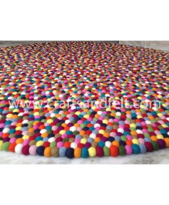 180cm Multicolored Felt Ball Rug
