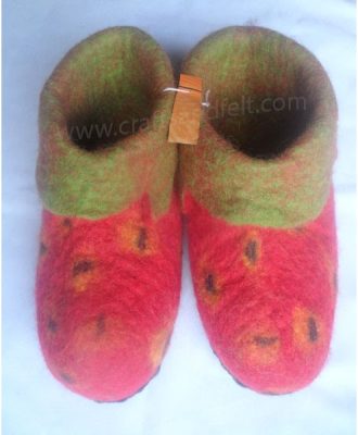 Felt Strawberry Design Shoes